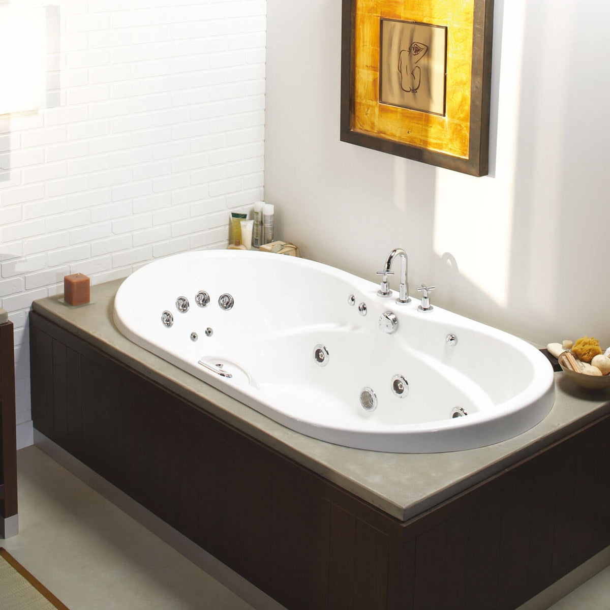 Maax Living 7236 Acrylic Drop-in Center Drain Bathtub in White - image 2
