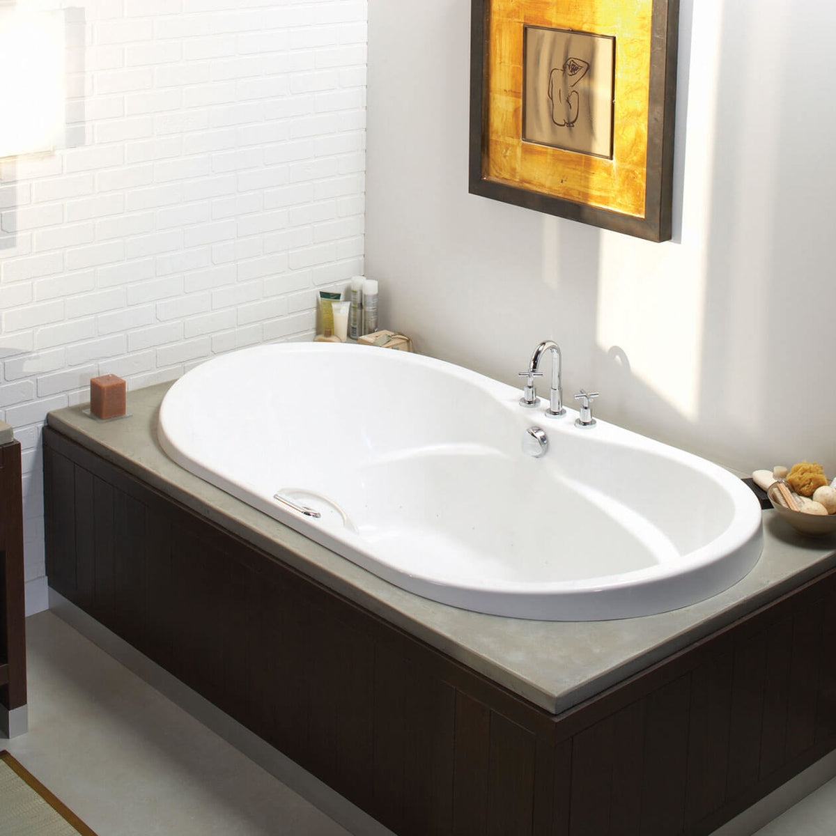 Maax Living 7242 Acrylic Drop-in Center Drain Combined & Bathtub in White - image 4