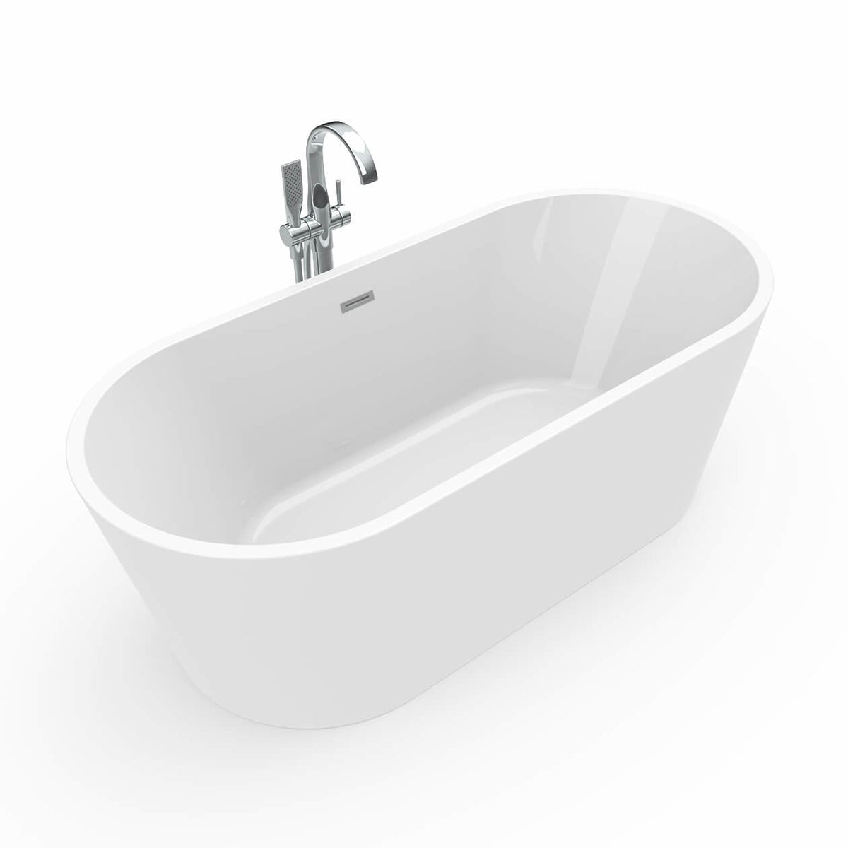 Maax Lorca 6731 Acrylic Freestanding Center Drain Bathtub in White with White Skirt - image 5
