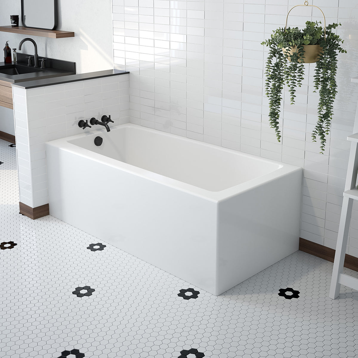 Maax Mackenzie Corner 6030 AcrylX Corner Bathtub in White