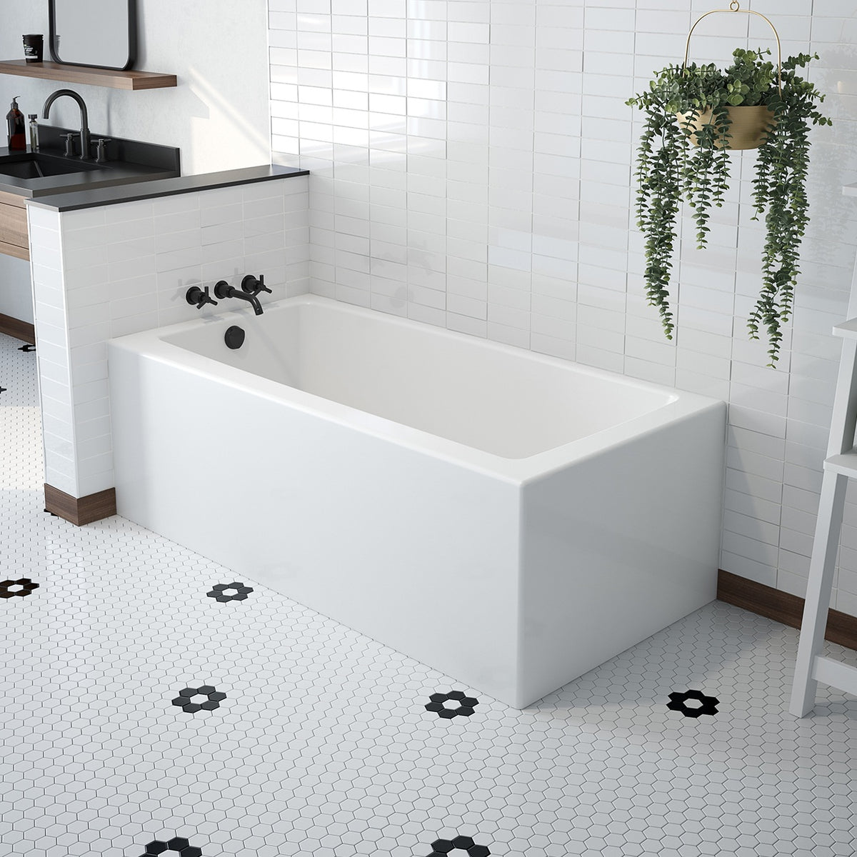 Maax Mackenzie Corner 6030 AFR AcrylX Corner Bathtub in White