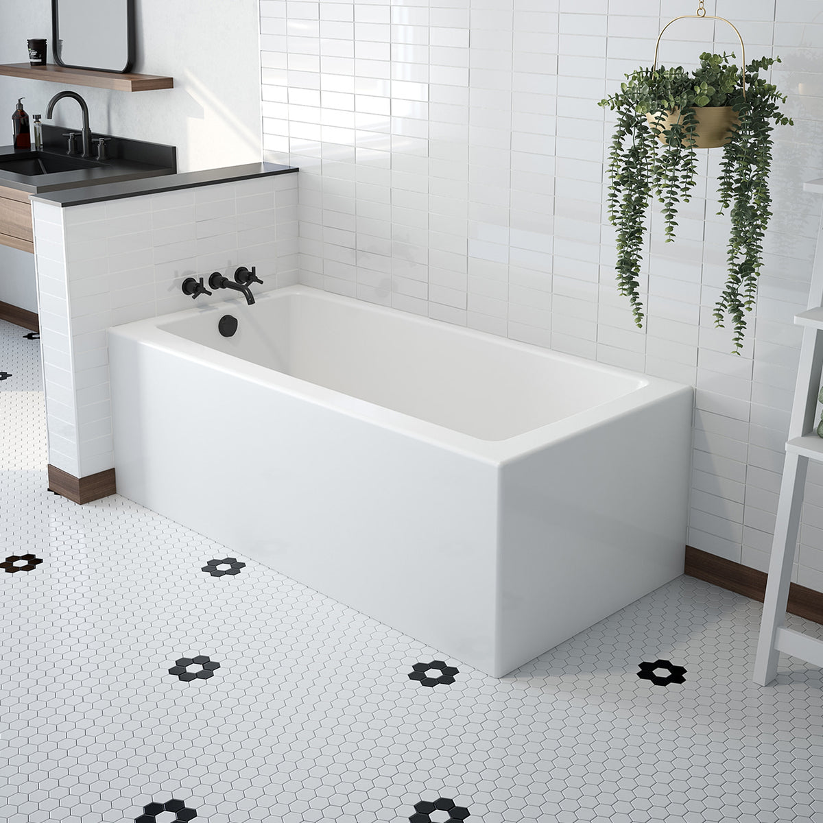 Maax Mackenzie Corner 6032 AFR AcrylX Corner Bathtub in White