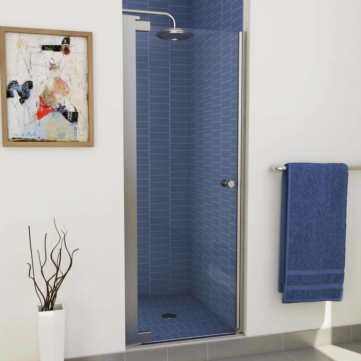 Maax Madono 28 ½-30 ½ x 67 in 6 mm Pivot Shower Door for Alcove Installation with Clear glass in Chrome