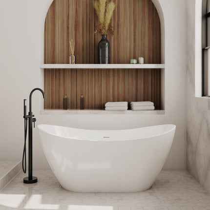 Linosa Freestanding Tub Faucet with Handshower in Matte Black - Plumbing Market