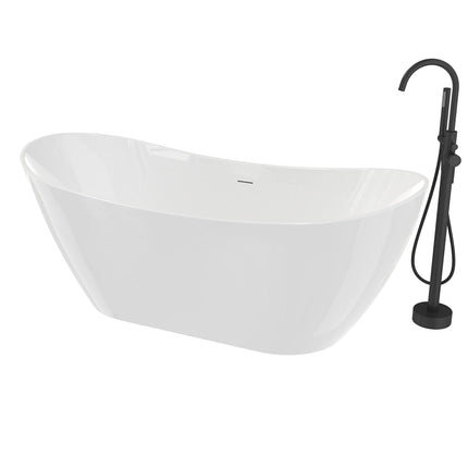 Linosa Freestanding Tub Faucet with Handshower in Matte Black - Plumbing Market