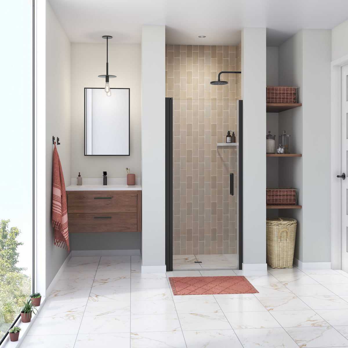 Maax Manhattan 29-31 x 68 in 6 mm Pivot Shower Door for Alcove Installation with Clear glass & Square Handle - image 13