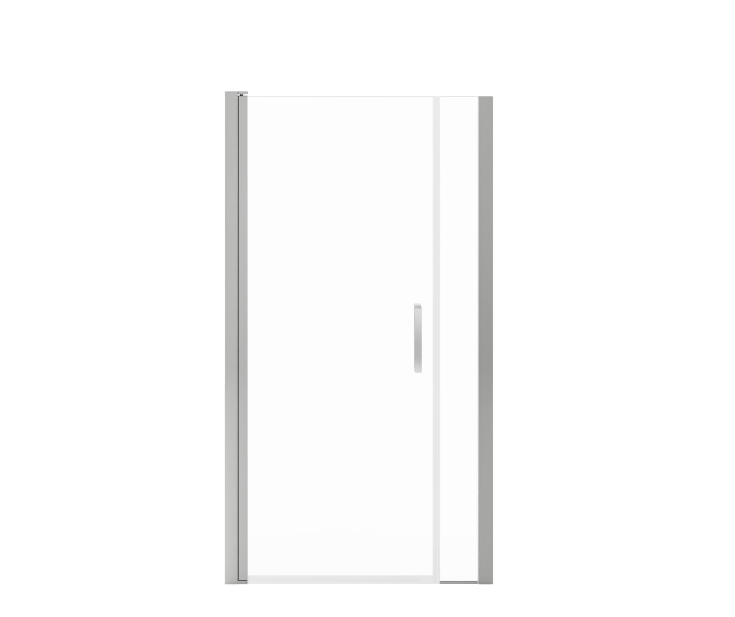 Manhattan 35-37 x 68 in. 6 mm Pivot Shower Door for Alcove Installation with Clear glass & Round Handle in Chrome - Plumbing Market