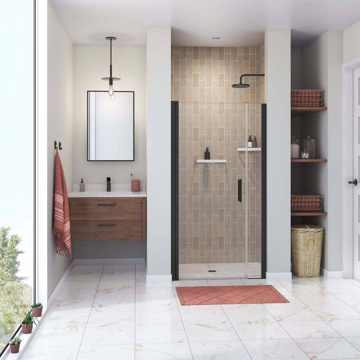 Maax Manhattan 39-41 x 68 in 6 mm Pivot Shower Door for Alcove Installation with Clear glass & Square Handle - image 15