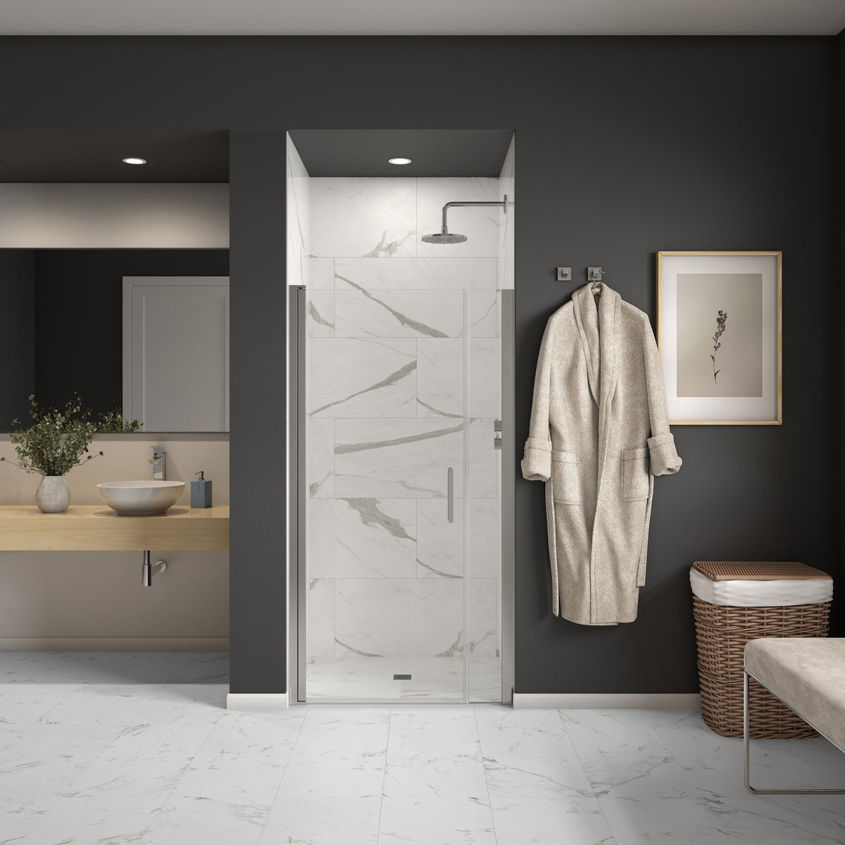 Maax Manhattan 39-41 x 68 in 6 mm Pivot Shower Door for Alcove Installation with Clear glass & Square Handle - image 22