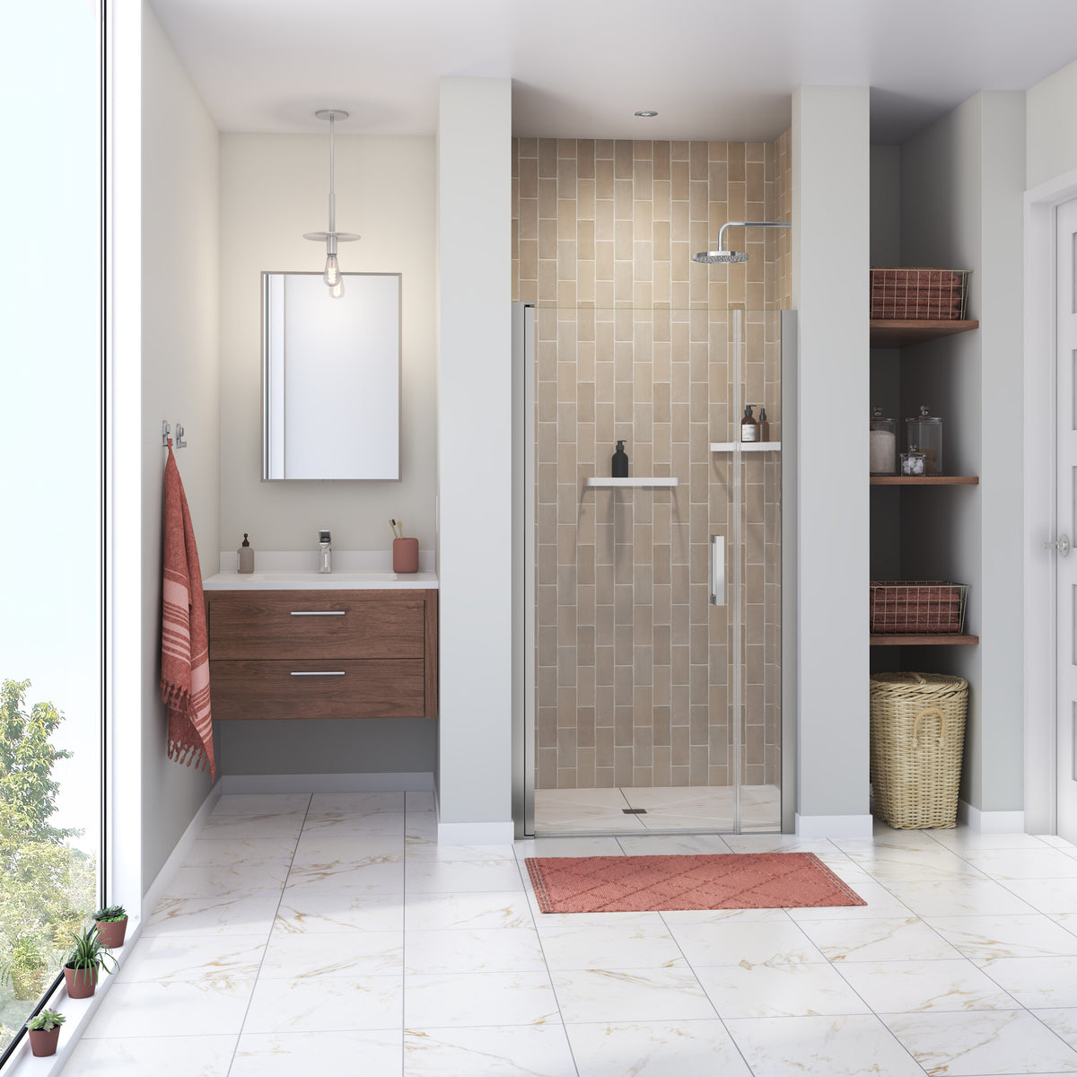 Maax Manhattan 39-41 x 68 in 6 mm Pivot Shower Door for Alcove Installation with Clear glass & Square Handle - image 4