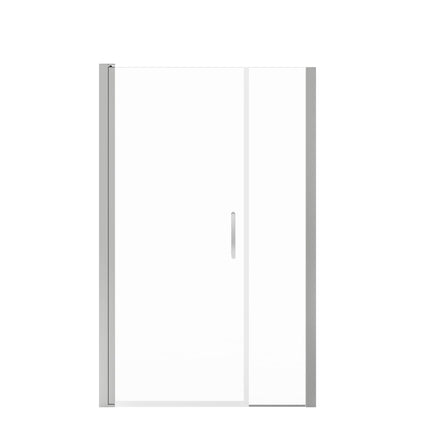 Manhattan 45-47 x 68 in. 6 mm Pivot Shower Door for Alcove Installation with Clear glass & Round Handle in Chrome - Plumbing Market