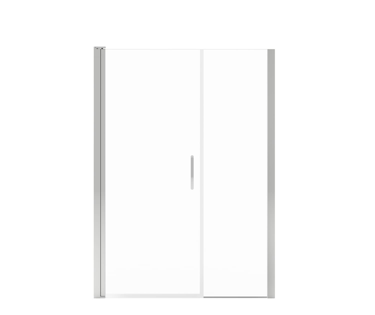 Manhattan 51-53 x 68 in.6 mm Pivot Shower Door for Alcove Installation with Clear glass & Round Handle in Chrome - Plumbing Market