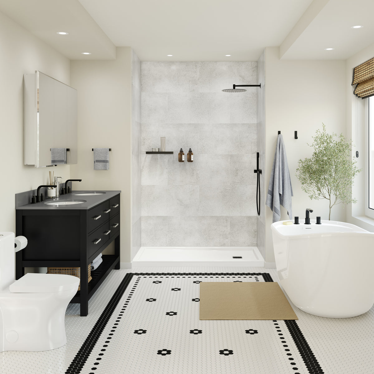 Maax Manhattan Glue-up Wall Tiles 15 3/4 x 31 1/2 in in a Smooth Marble Glacier Finish - image 13