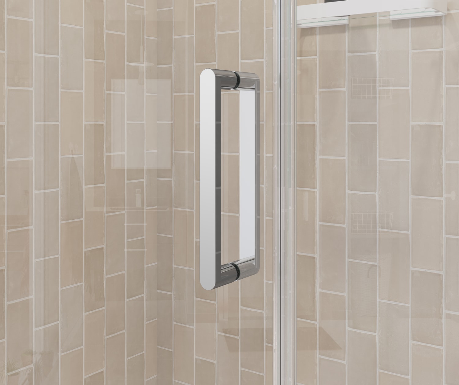 Manhattan 31-33 x 68 in. 6 mm Pivot Shower Door for Alcove Installation with Clear glass & Round Handle in Chrome - Plumbing Market