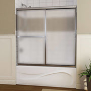 Maax Mika 54 - 59 ½ x 55 ½ in Sliding Tub Door for Alcove Installation with Hammer glass in Mat Silver