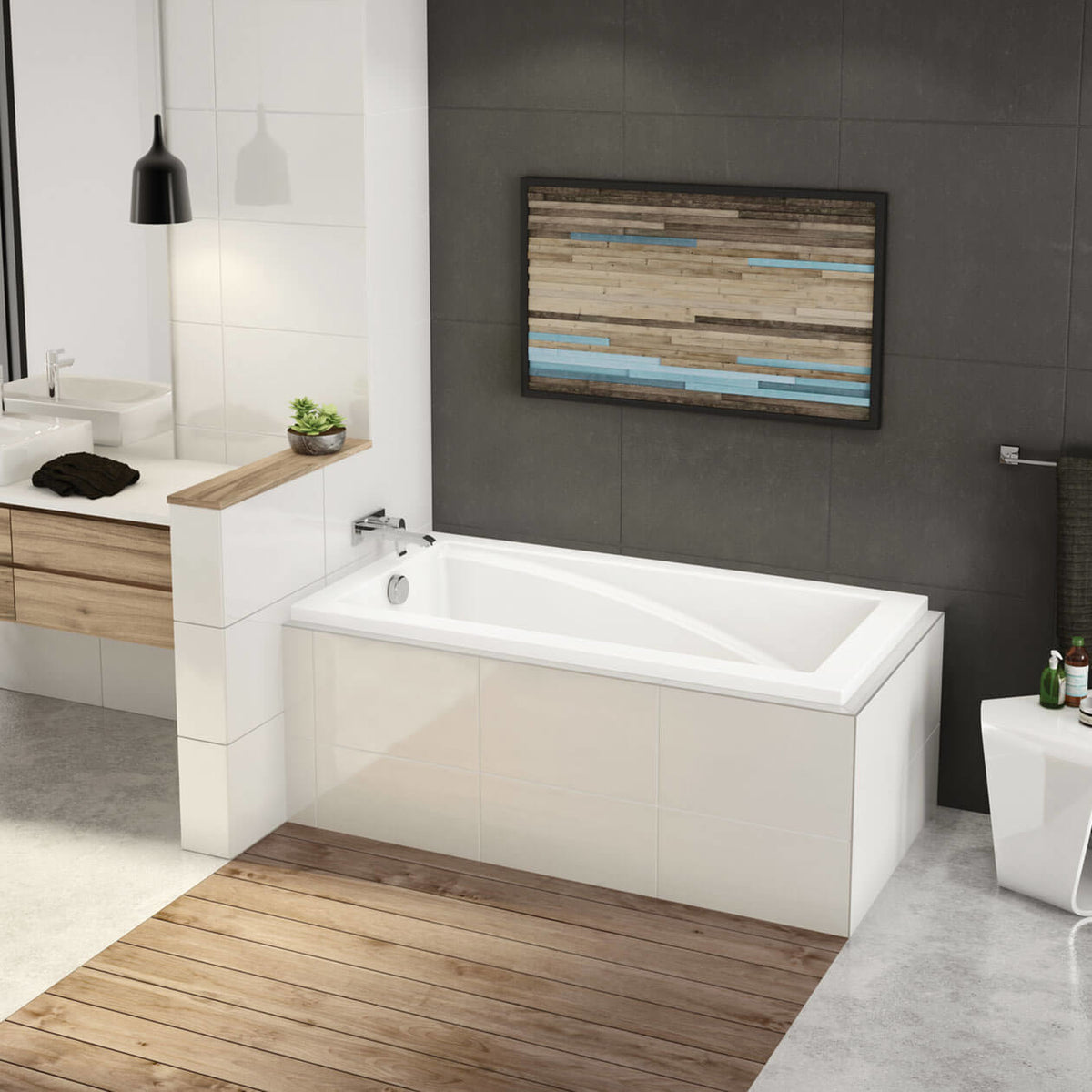 Maax ModulR 6032 IF (With Armrests) Acrylic Corner Left Bathtub in White