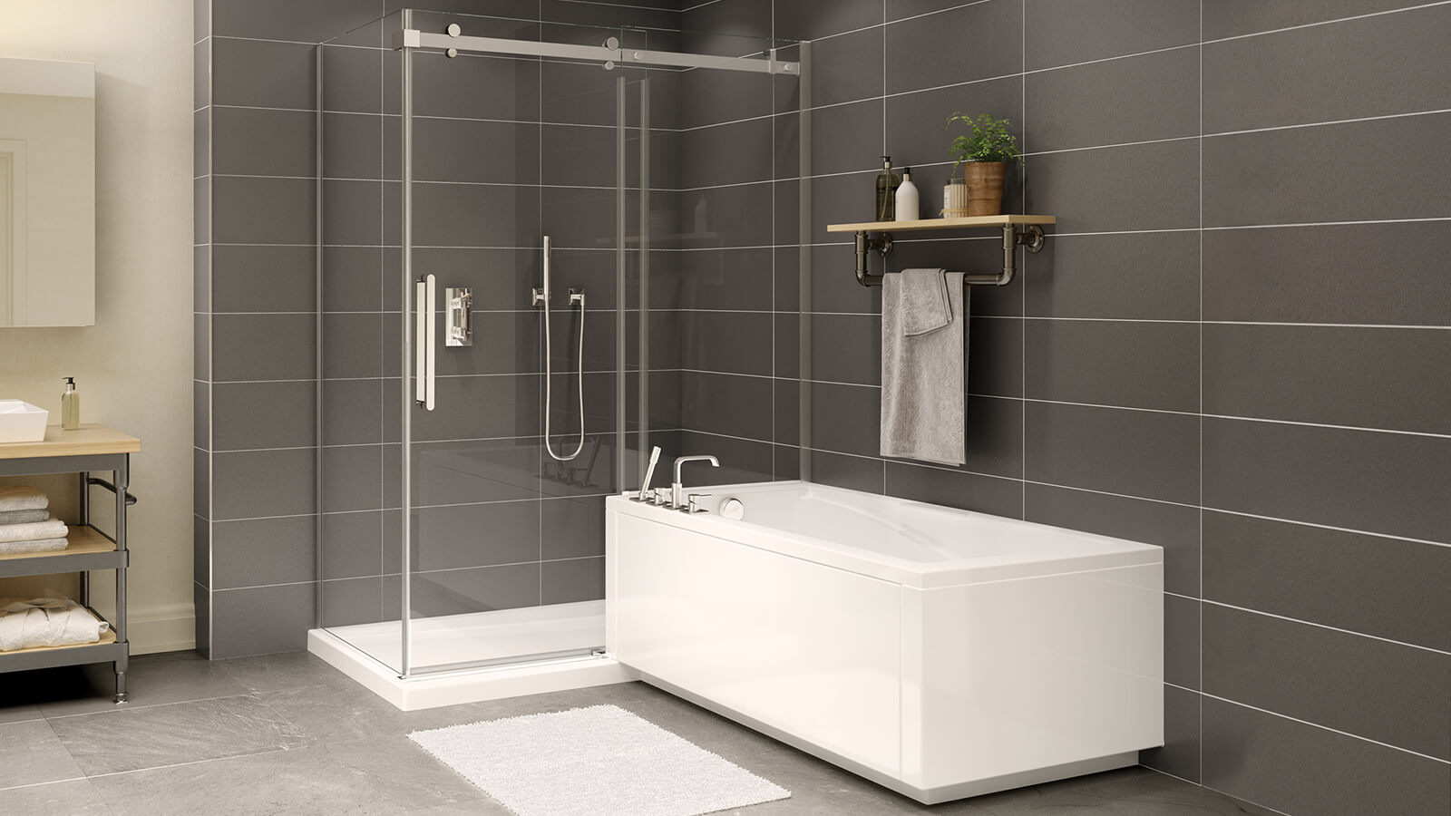 ModulR 6032 IF (Without Armrests) Acrylic Alcove Left-Hand Drain Bathtub in White - Plumbing Market
