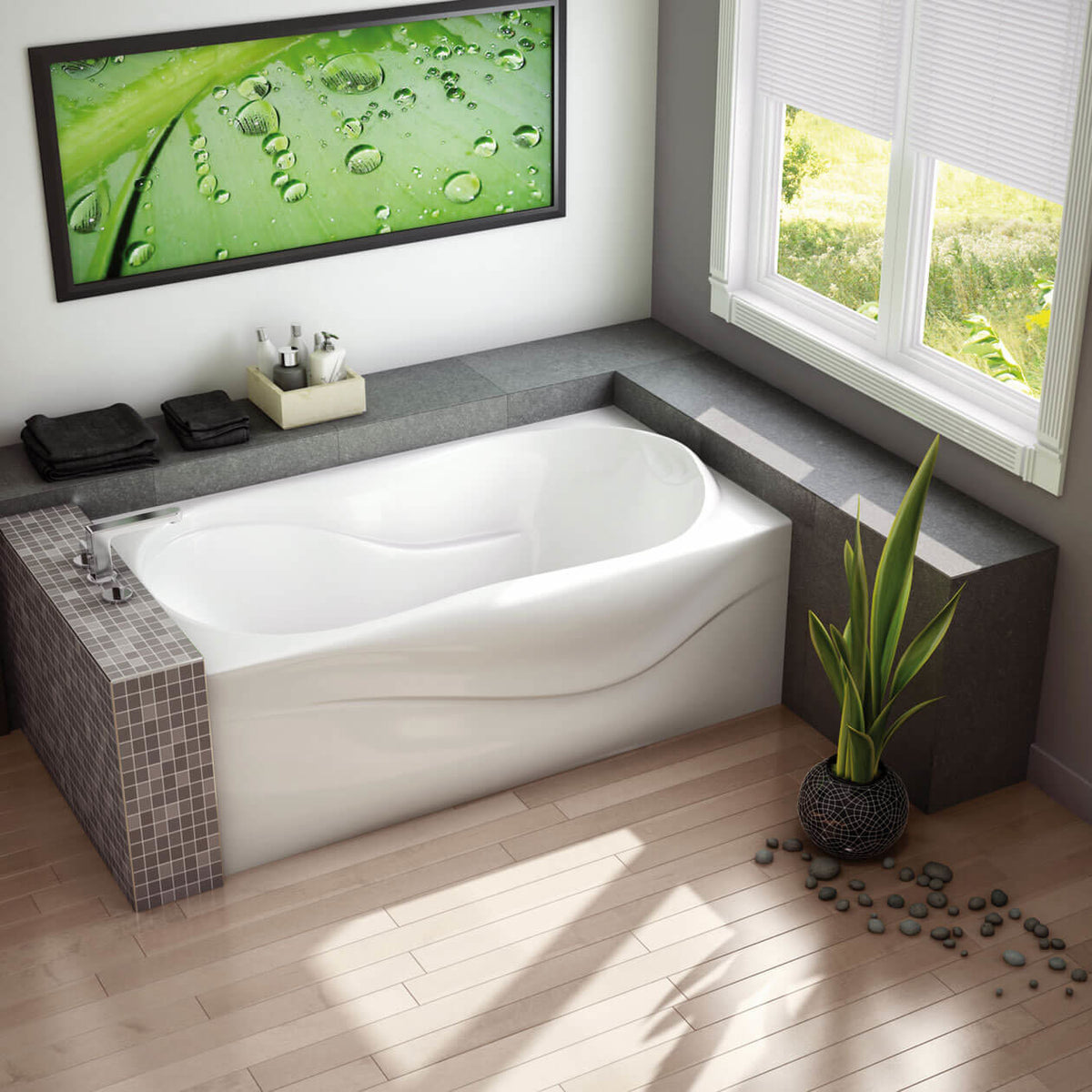 Maax Murmur 6032 A Acrylic Alcove Combined & Bathtub in White