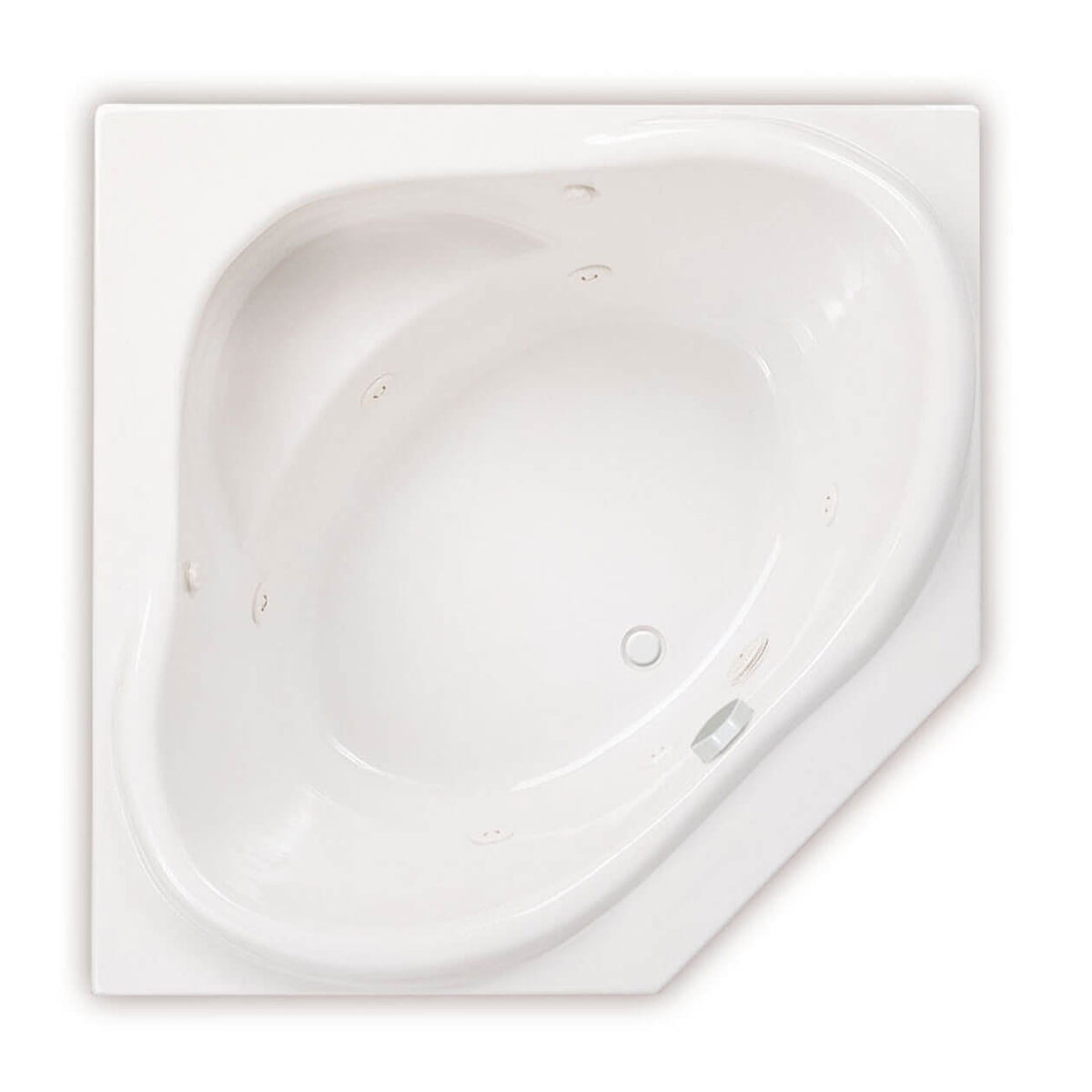 Maax Nancy 54 x 54 Acrylic Drop-in Center Drain Combined & Bathtub in White - image 3