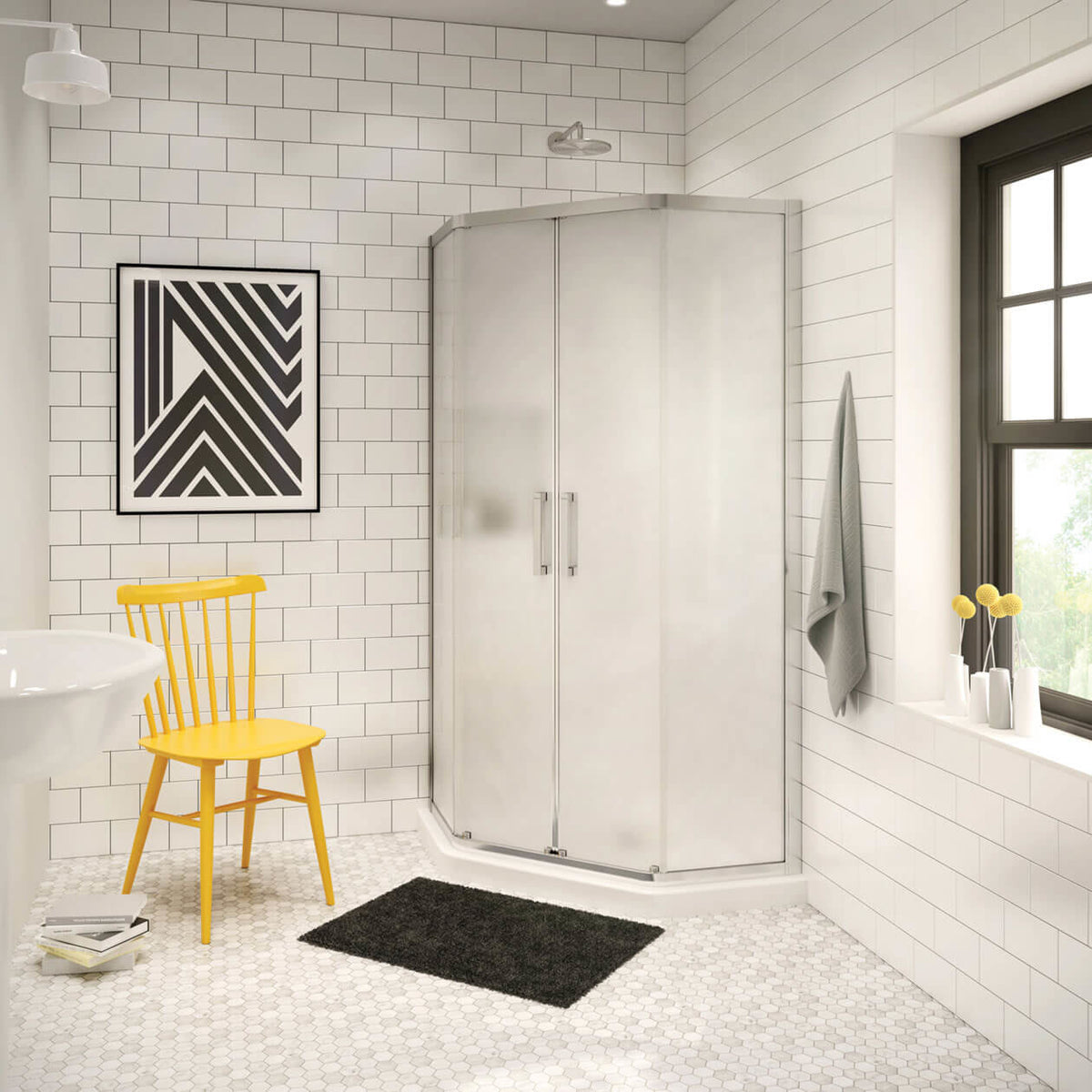 Maax Neo-Angle Base 38 3 in 38 x 38 Acrylic Corner Left or Right Shower Base with Corner Drain in White - image 2
