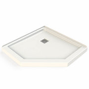 Maax Neo-Angle Base 38 Acrylic Corner Left or Right Shower Base with Corner Drain in White