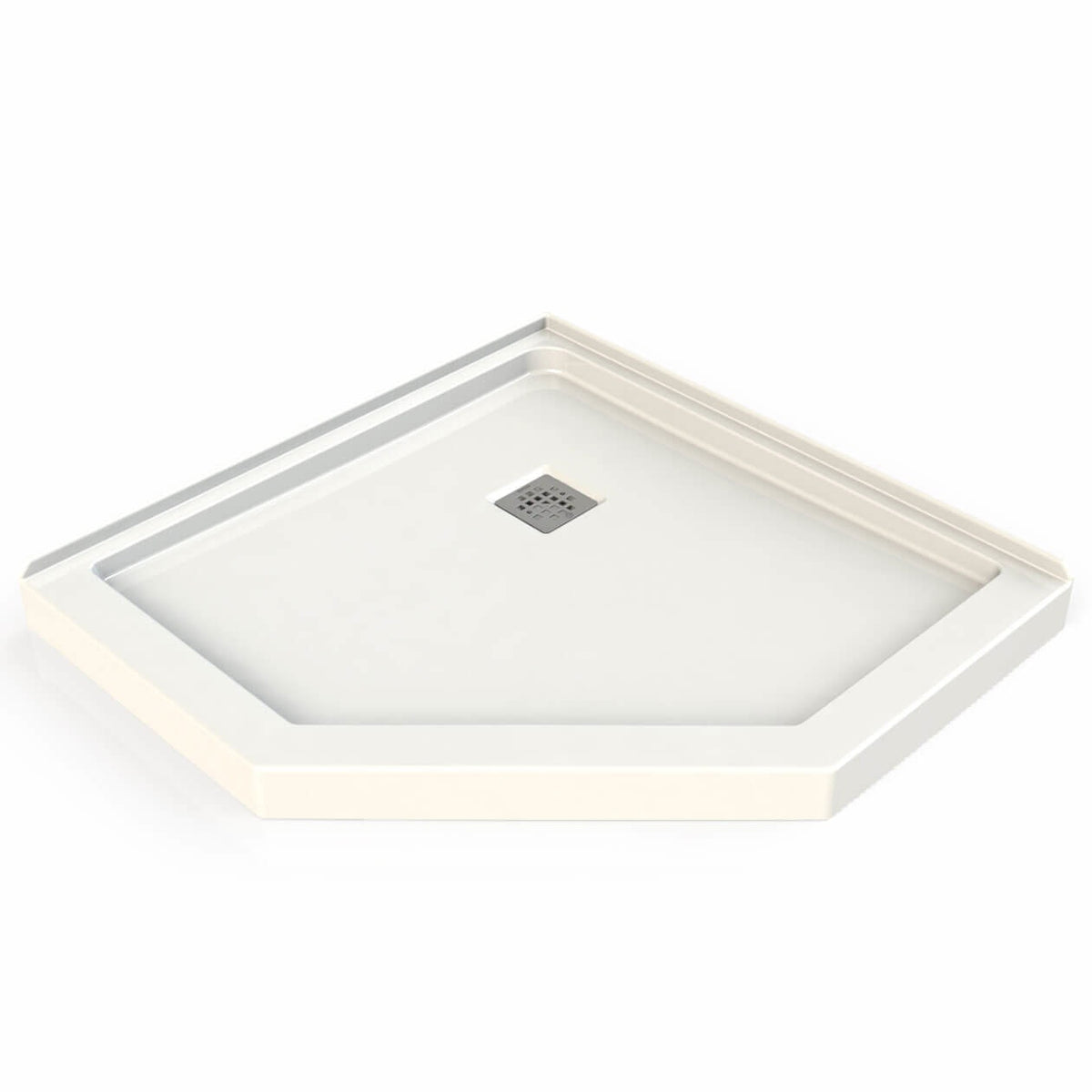 Maax Neo-Angle Base 38 Acrylic Corner Left or Right Shower Base with Corner Drain in White