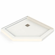 Maax Neo-Angle Base 40 Acrylic Corner Left or Right Shower Base with Corner Drain in White