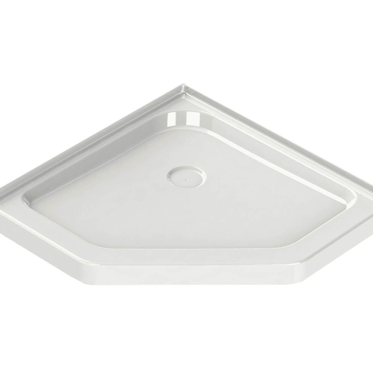 Maax Neo-Angle Base 42 3 in 42 x 42 Acrylic Corner Left or Right Shower Base with Corner Drain in White