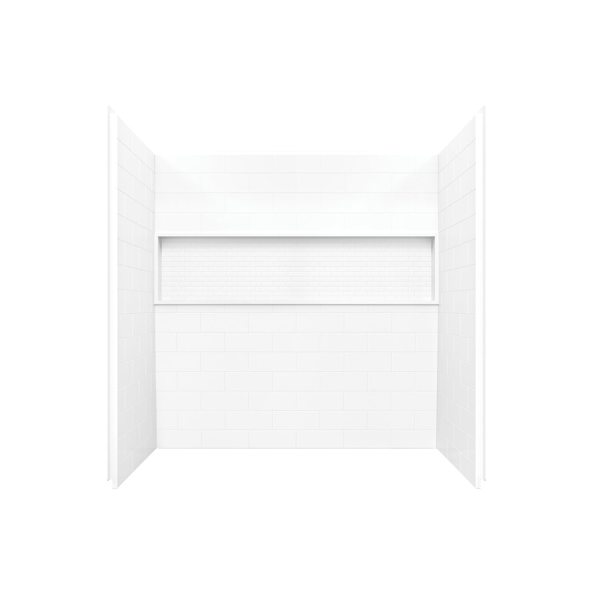 Maax NexTile 6030 Direct-to-Stud Four-Piece Tub Wall Kit in White - image 2