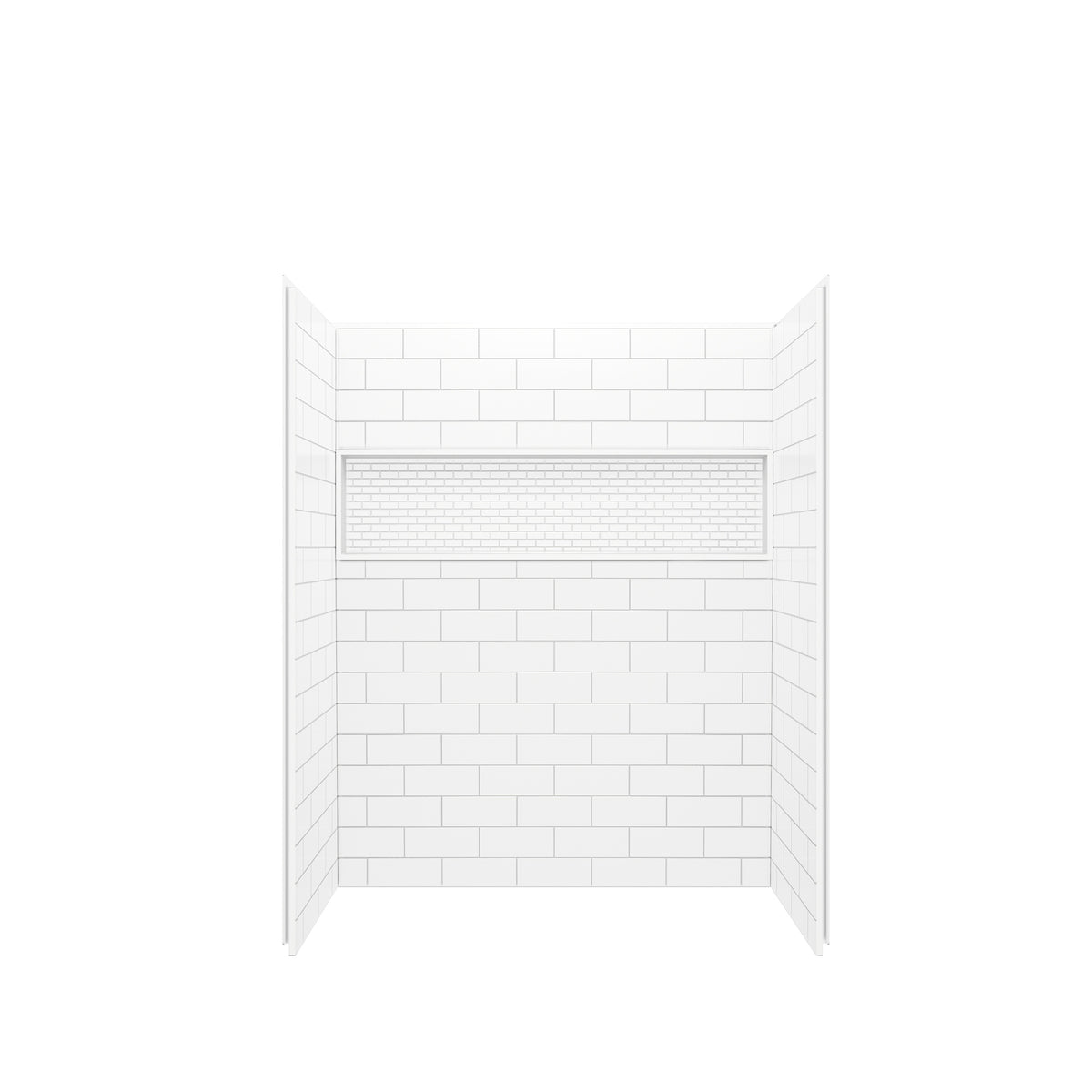 Maax NexTile 6032 Direct-to-Stud Four-Piece Shower Wall Kit in White - image 2