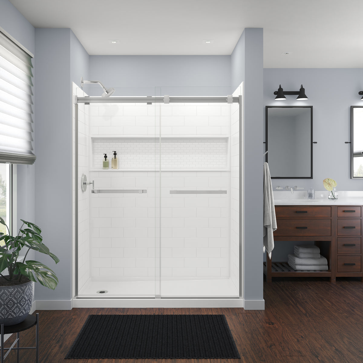 Maax NexTile 6032 Direct-to-Stud Four-Piece Shower Wall Kit in White - image 4