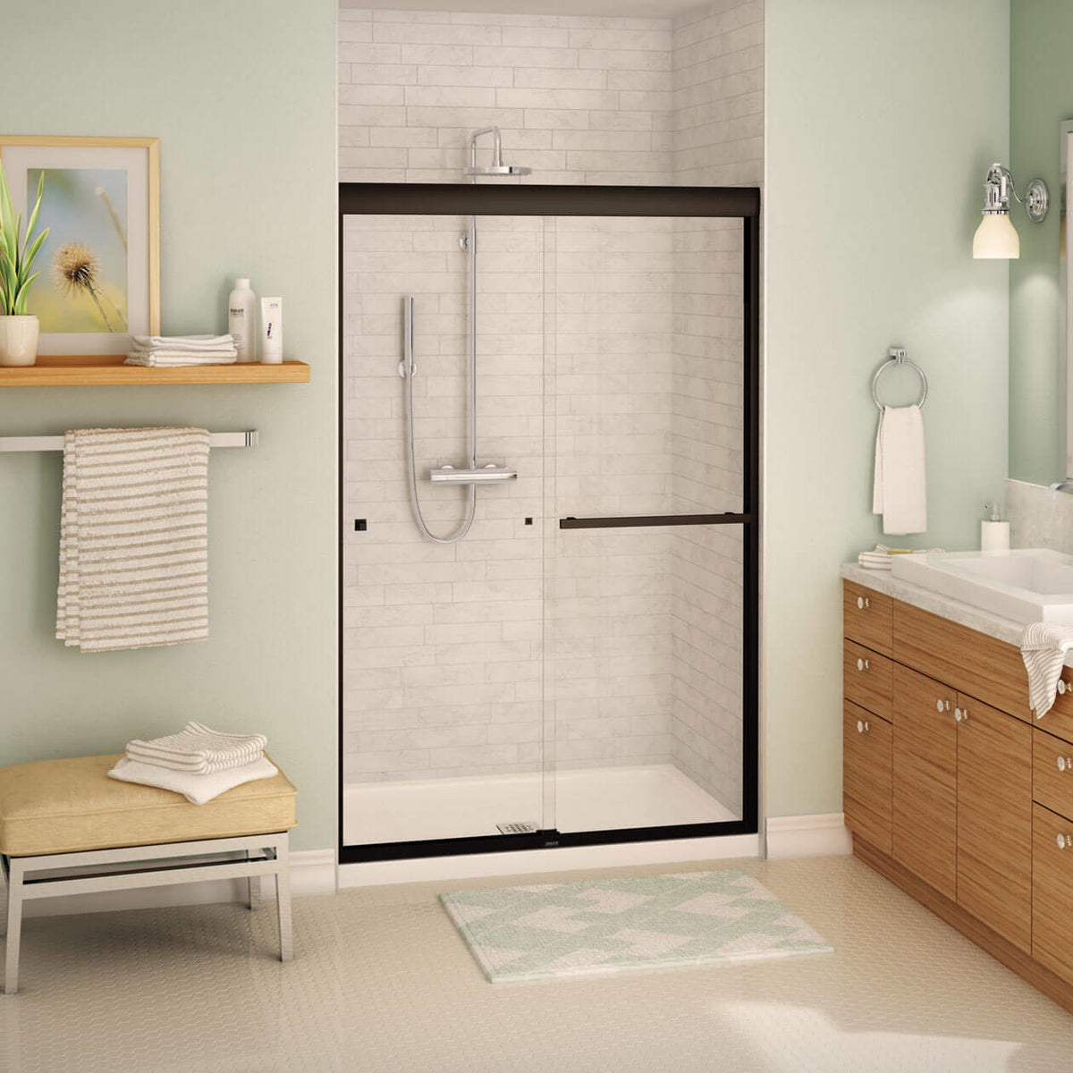 Maax Noble SC 43-47 x 71 in 8mm Bypass Shower Door for Alcove Installation - image 5