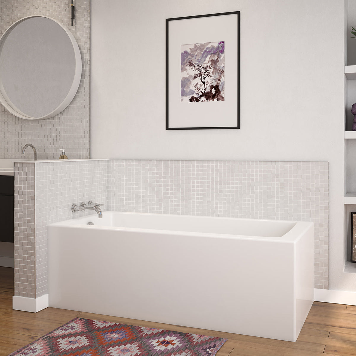 Maax Nomad Corner 6030 AcrylX Corner Bathtub in White