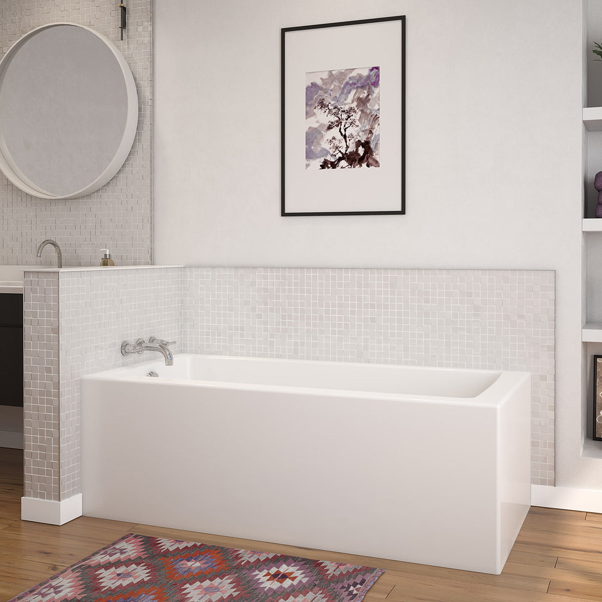 Maax Nomad Corner 6032 AFR AcrylX Corner Bathtub in White