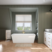 Maax Nota 67 x 31 Acrylic Freestanding Center Drain Bathtub in White with White Skirt