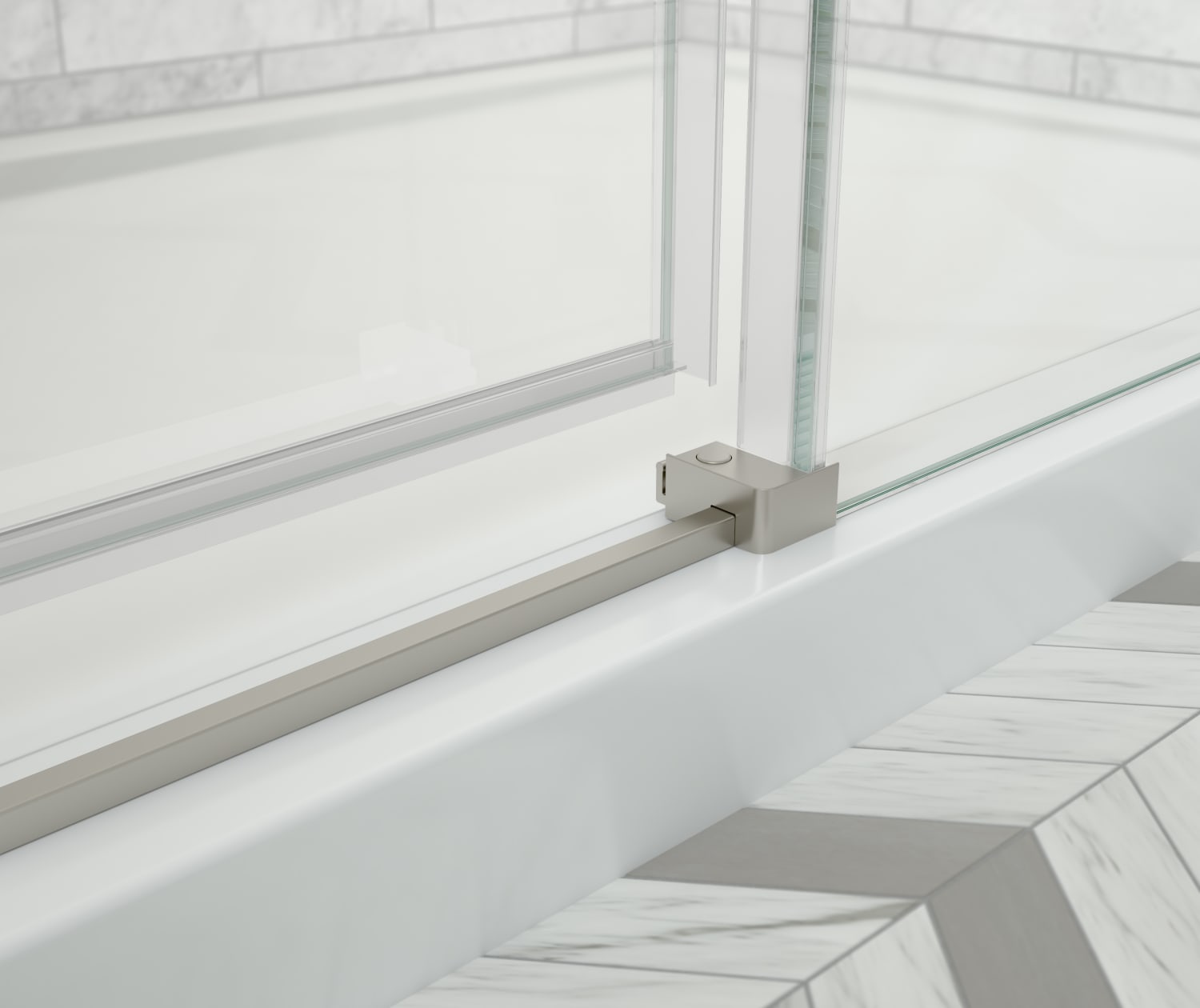 Odyssey SC 45-47 ½ x 78in. 8 mm Sliding Shower Door for Alcove Installation with Clear glass in Brushed Nickel - Plumbing Market