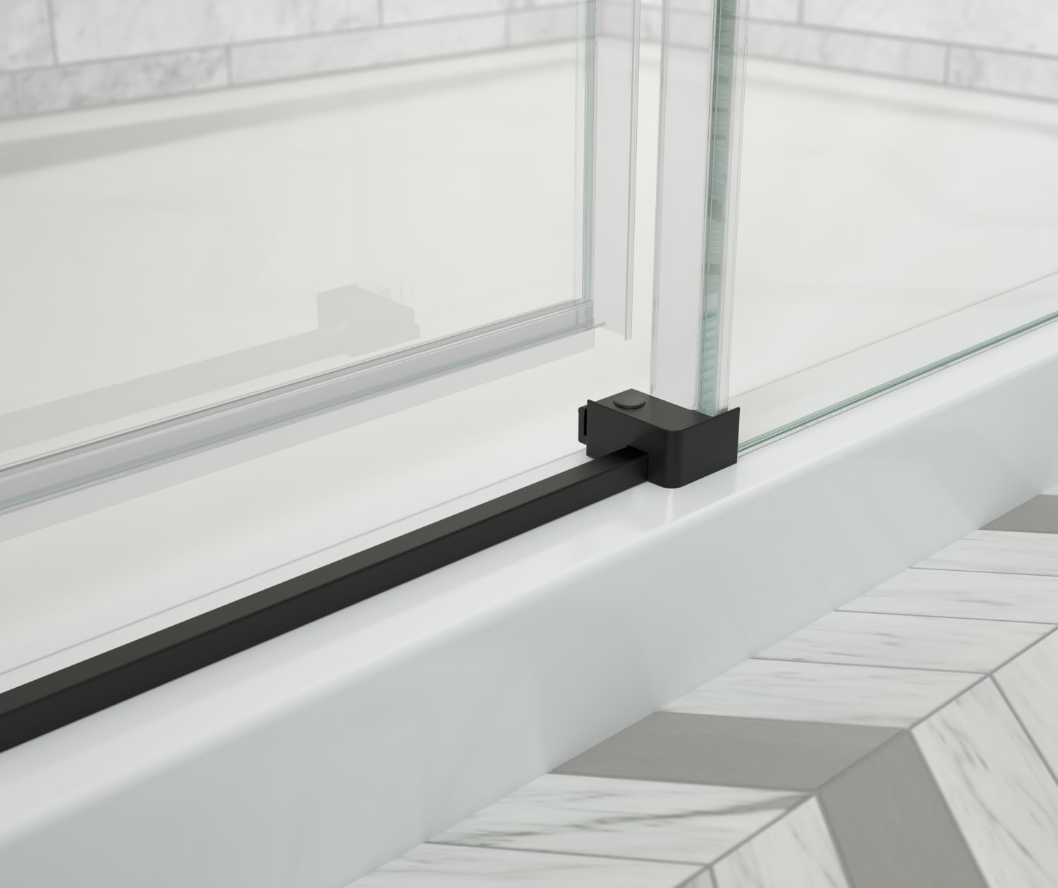 Odyssey SC 45-47 ½ x 78in. 8 mm Sliding Shower Door for Alcove Installation with Clear glass in Matte Black - Plumbing Market