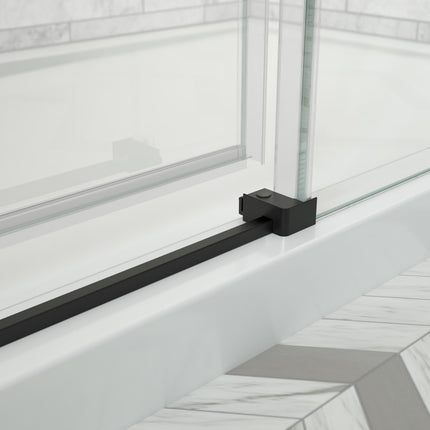 Odyssey SC 60" x 32" x 78" 8mm Sliding Shower Door for Corner Installation with Clear glass in Matte Black - Plumbing Market