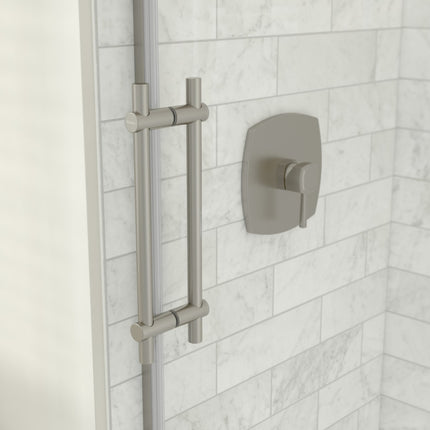 Odyssey SC 57-59 ½ x 78in. 8 mm Sliding Shower Door for Alcove Installation with Clear glass in Brushed Nickel - Plumbing Market