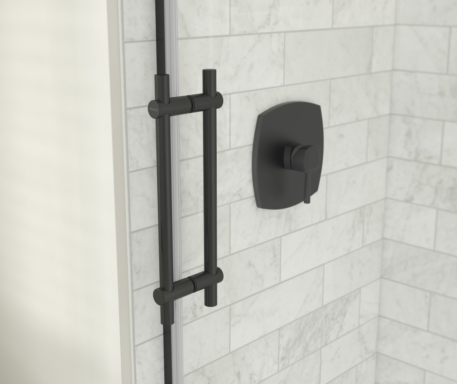 Odyssey SC 48" x 32" x 78" 8mm Sliding Shower Door for Corner Installation with Clear glass in Matte Black - Plumbing Market
