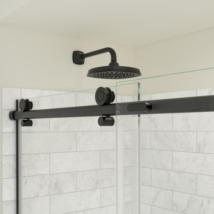 Odyssey SC 48" x 32" x 78" 8mm Sliding Shower Door for Corner Installation with Clear glass in Matte Black - Plumbing Market