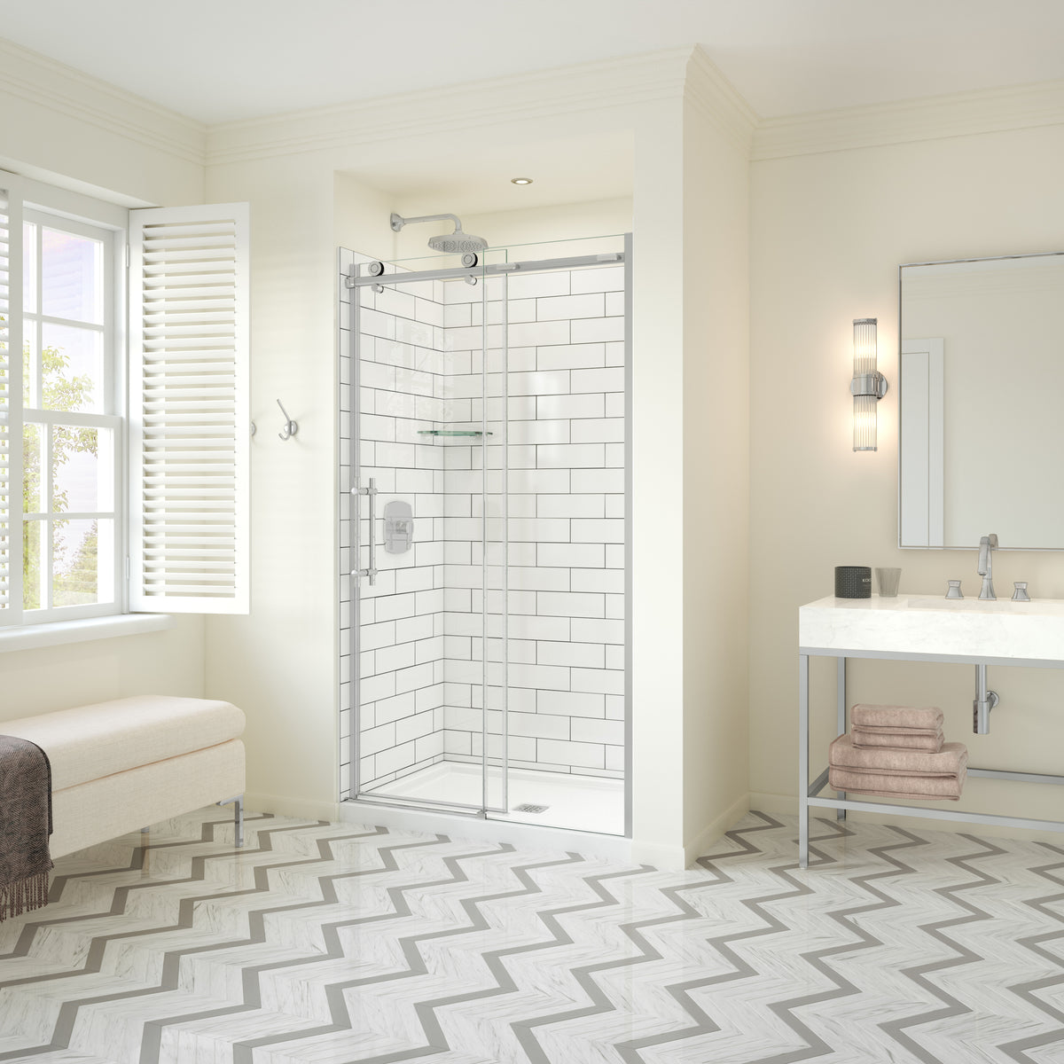 Maax Odyssey SC 45-47 ½ x 78in 8 mm Sliding Shower Door for Alcove Installation