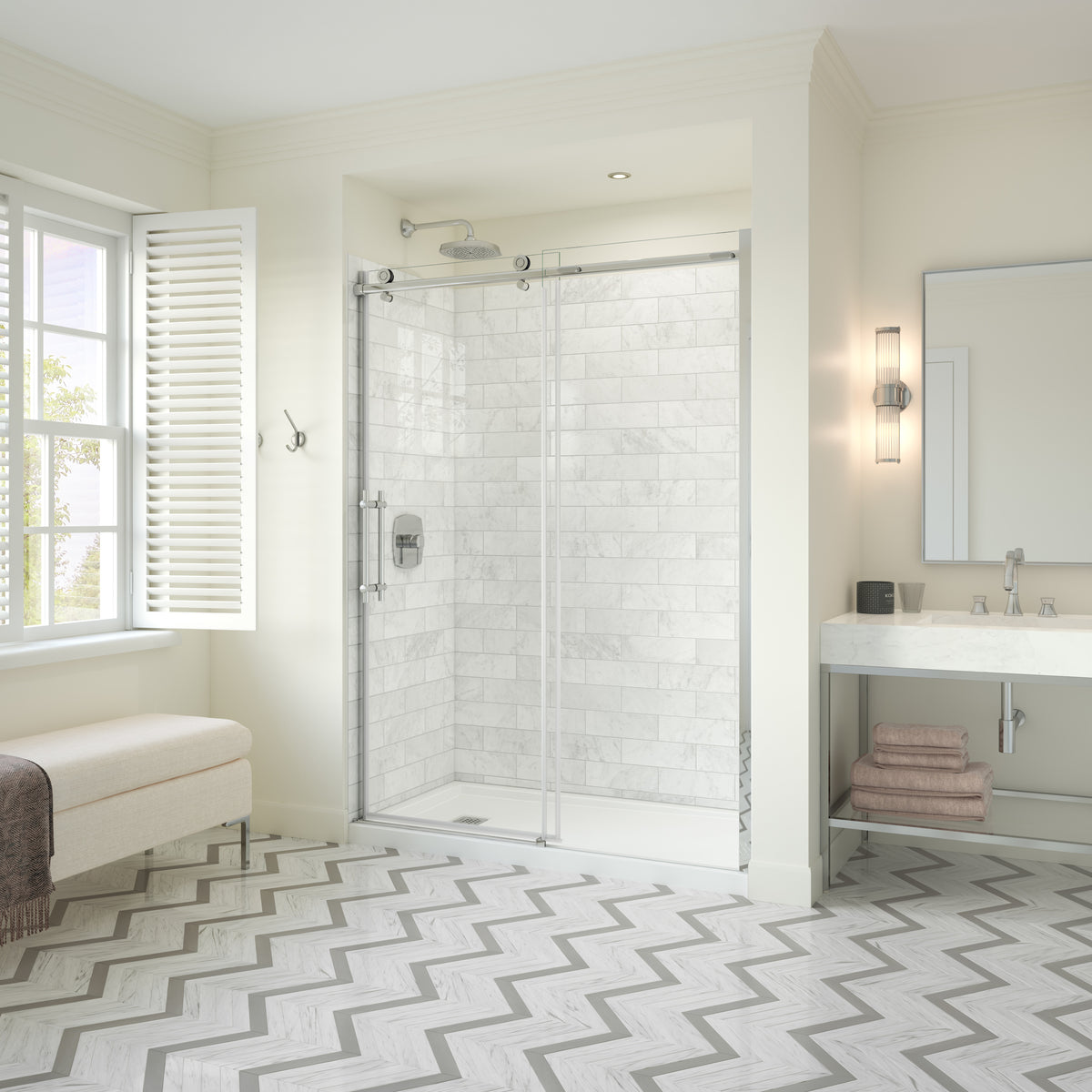 Maax Odyssey SC 57-59 ½ x 78in 8 mm Sliding Shower Door for Alcove Installation - image 3