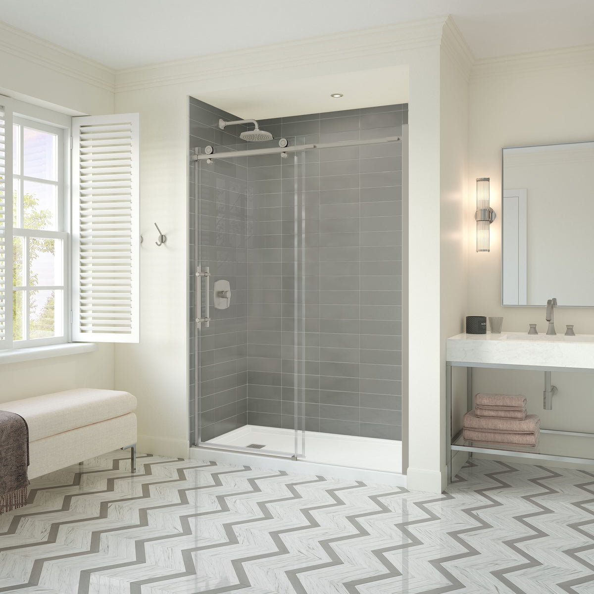 Maax Odyssey SC 57-59 ½ x 78in 8 mm Sliding Shower Door for Alcove Installation - image 6