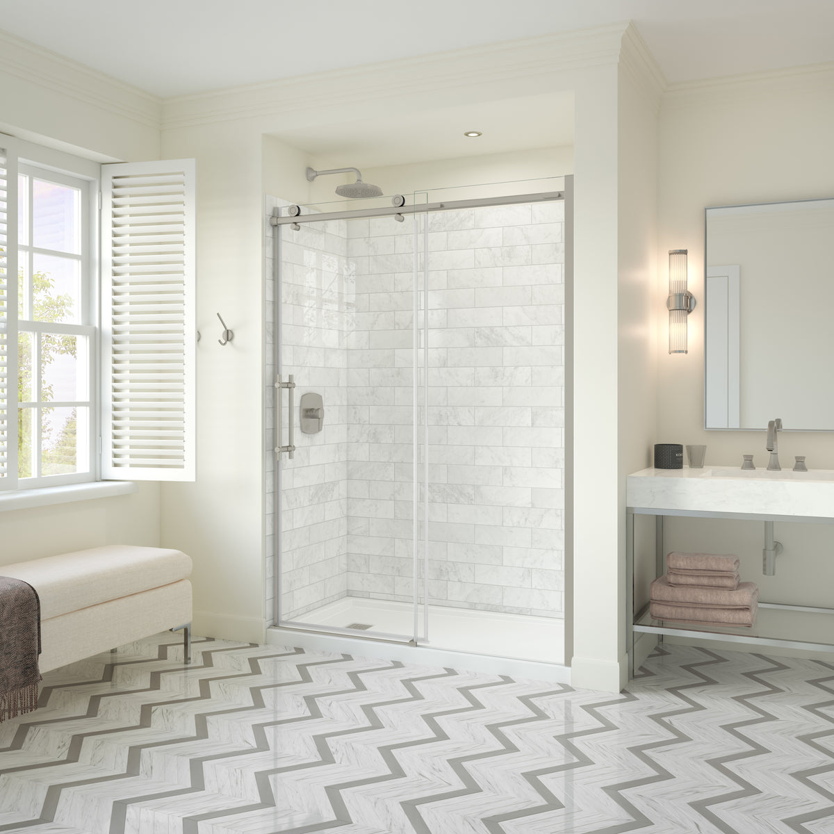 Maax Odyssey SC 57-59 ½ x 78in 8 mm Sliding Shower Door for Alcove Installation - image 8