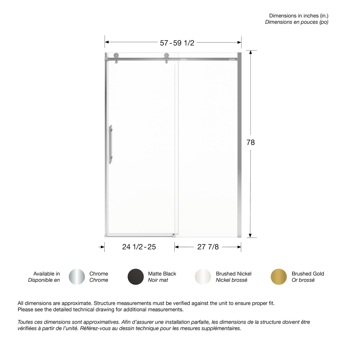 Maax Odyssey SC 60" x 32" x 78" 8mm Sliding Shower Door for Corner Installation - image 15