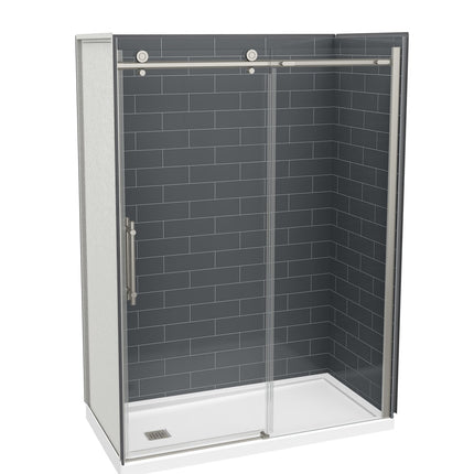 Odyssey SC 57-59 ½ x 78in. 8 mm Sliding Shower Door for Alcove Installation with Clear glass in Brushed Nickel - Plumbing Market