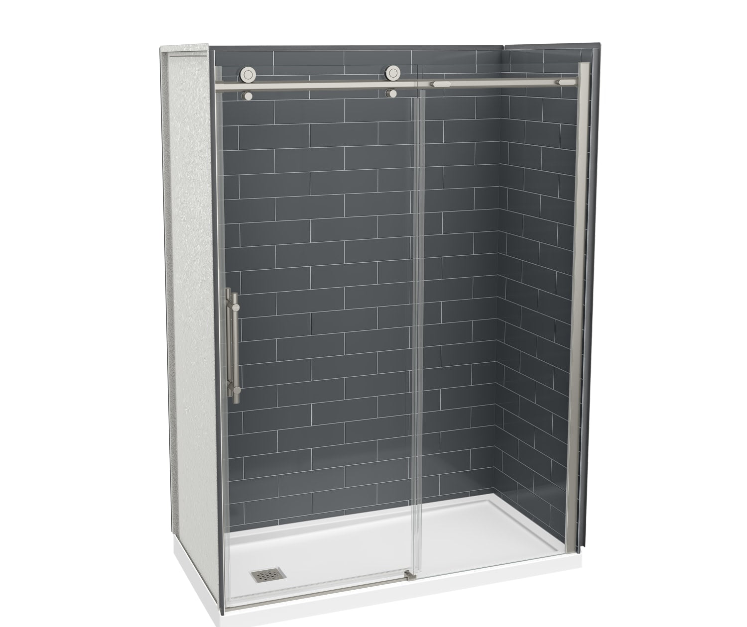 Odyssey SC 57-59 ½ x 78in. 8 mm Sliding Shower Door for Alcove Installation with Clear glass in Brushed Nickel - Plumbing Market
