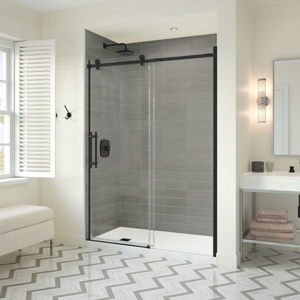 Odyssey SC 57-59 ½ x 78in. 8 mm Sliding Shower Door for Alcove Installation with Clear glass in Matte Black - Plumbing Market