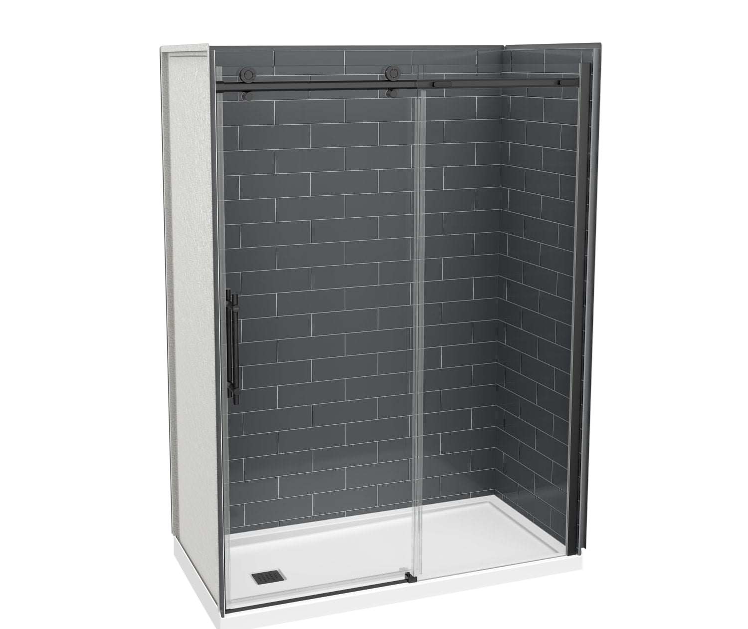Odyssey SC 57-59 ½ x 78in. 8 mm Sliding Shower Door for Alcove Installation with Clear glass in Matte Black - Plumbing Market